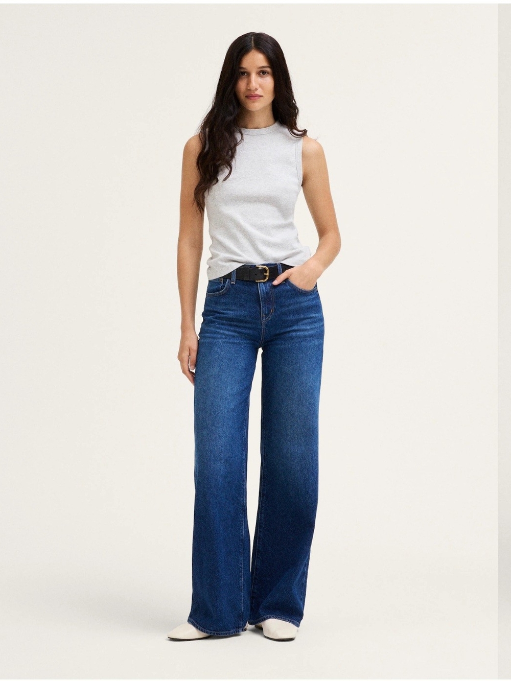 Ultimate Wide Leg Jean in Airy Denim